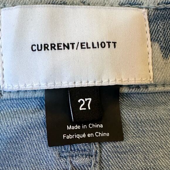 Current/Elliott  Blue Inky Leaopard Straight Jeans sz 27 NWOT - Picture 5 of 7
